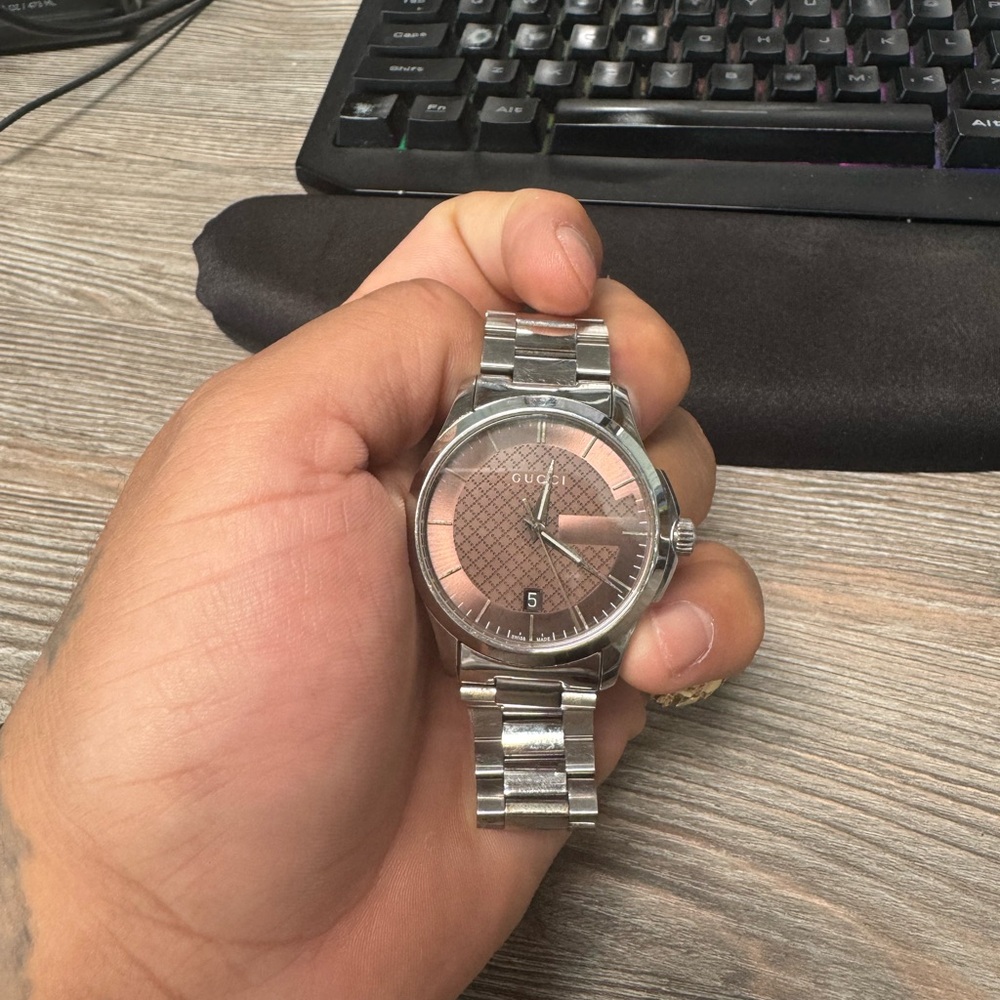 Gucci Silver and Brown Watch - Picture 3 of 5